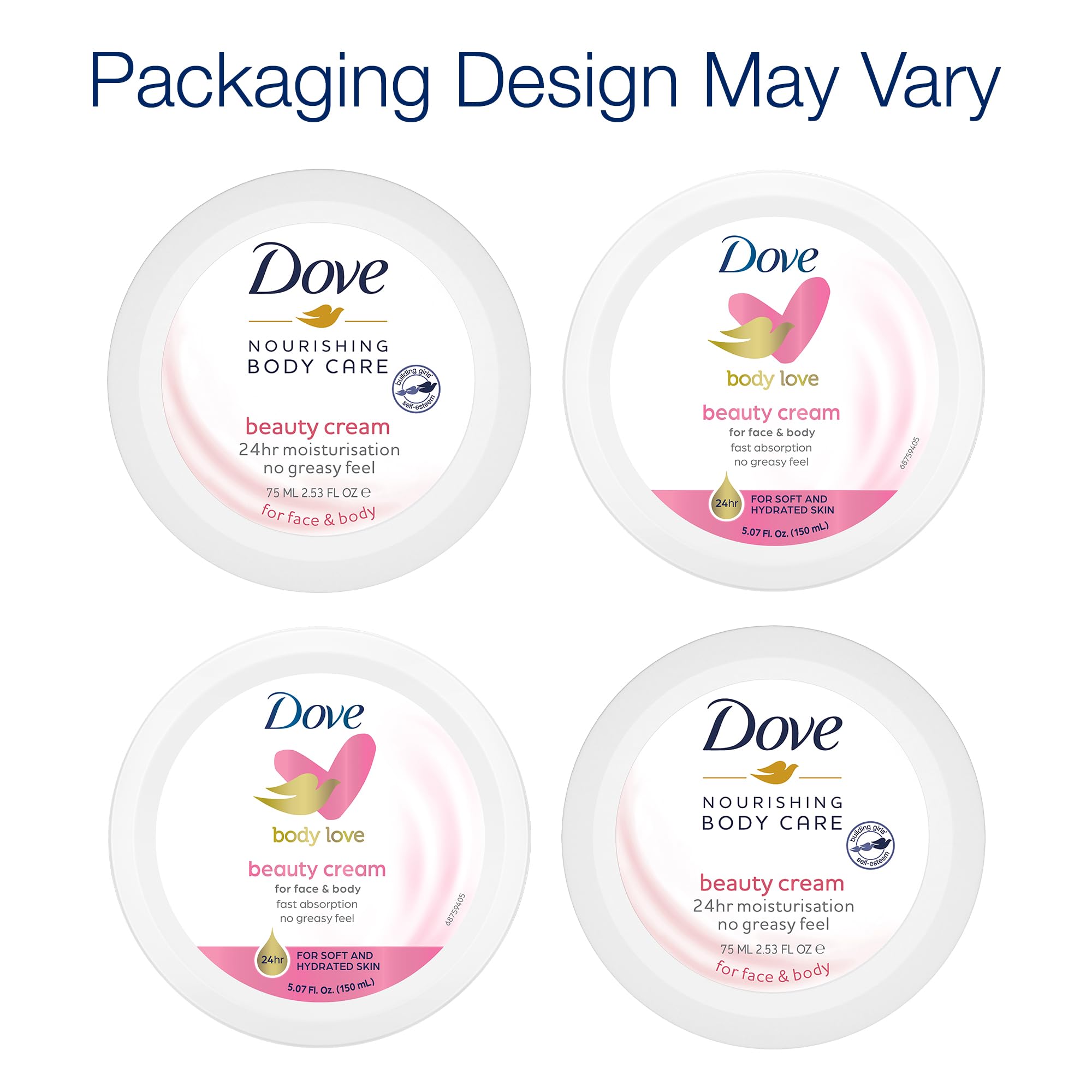 Dove Body Love Beauty Cream, Lightweight, Fast-Absorbing Face and Body Cream for Normal to Dry Skin, 24-Hour Moisture, Luxuriously Scented Face Cream, Hand & Body Lotion, 5.07 Fl Oz (Pack of 3)