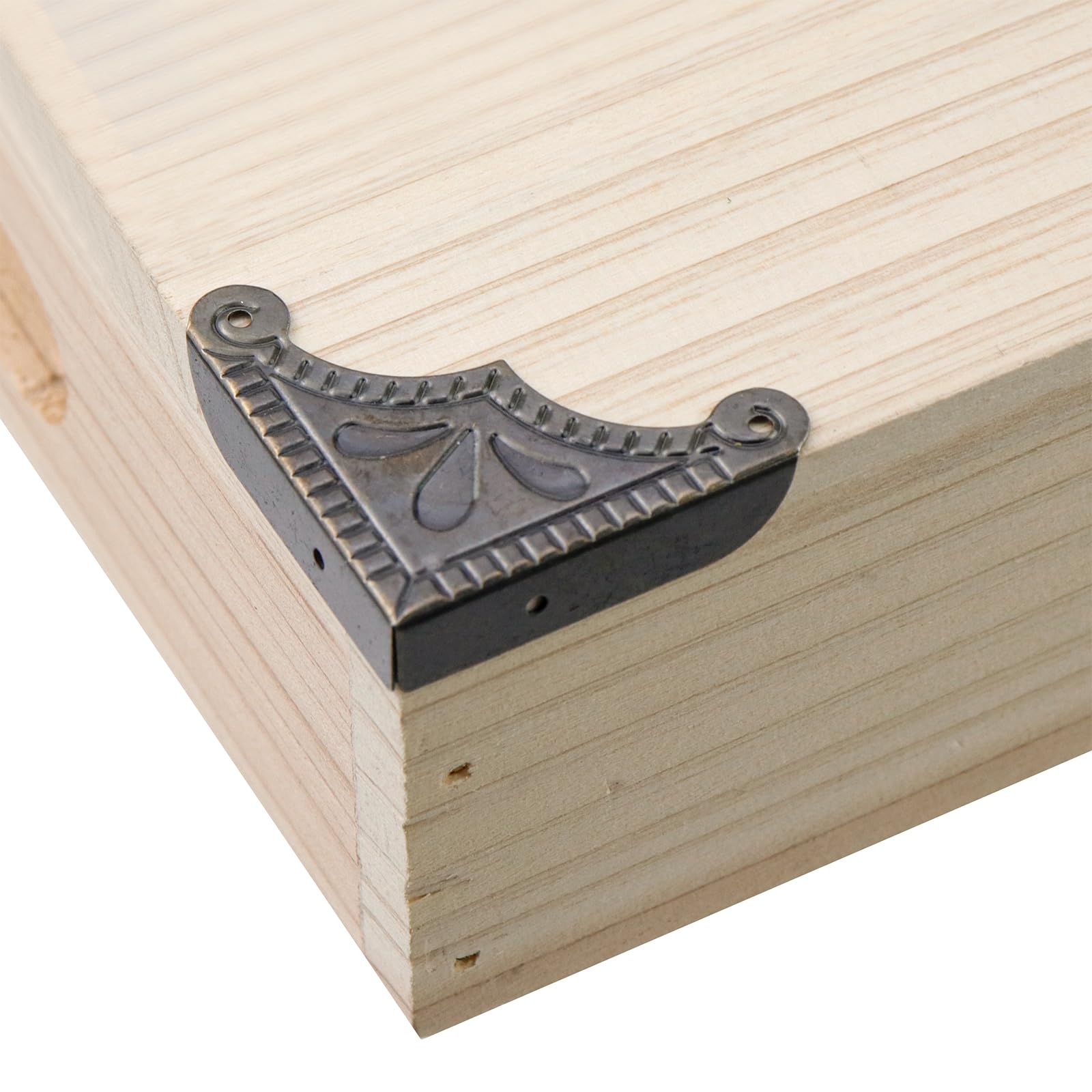Antrader 12Pcs Metal Box Corner Guard Protector Safety Bumpers Decorative Furniture Edge Covers with Screws Bronze Tone 1.5 x 1.5