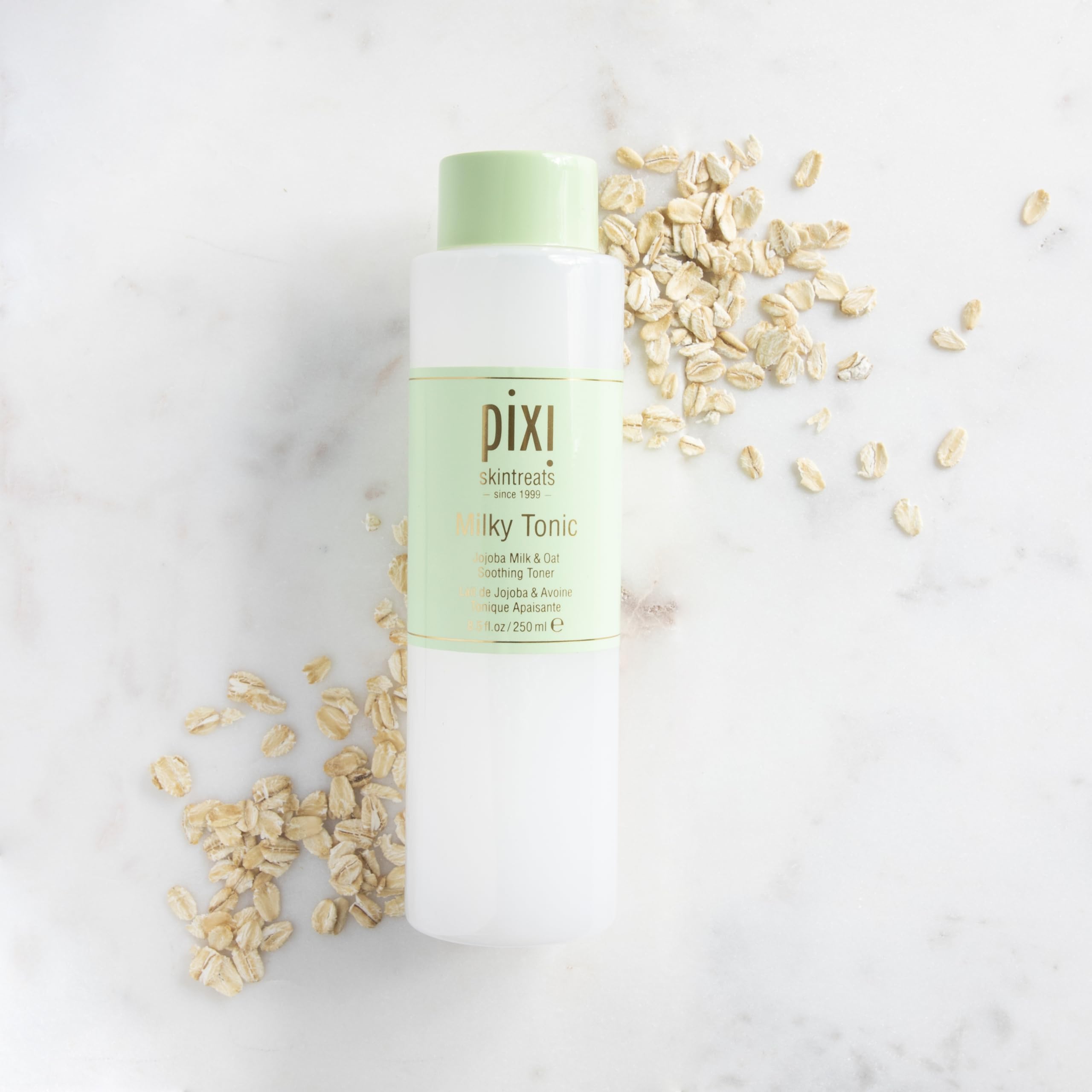 Pixi Milky Tonic, Calming & Hydrating Pads Containing Jojoba Milk, Infused with Oat Extract to Soothe, Alcohol-Free Daily Nourishing Toner, 3.4 fl oz/ 100 mL
