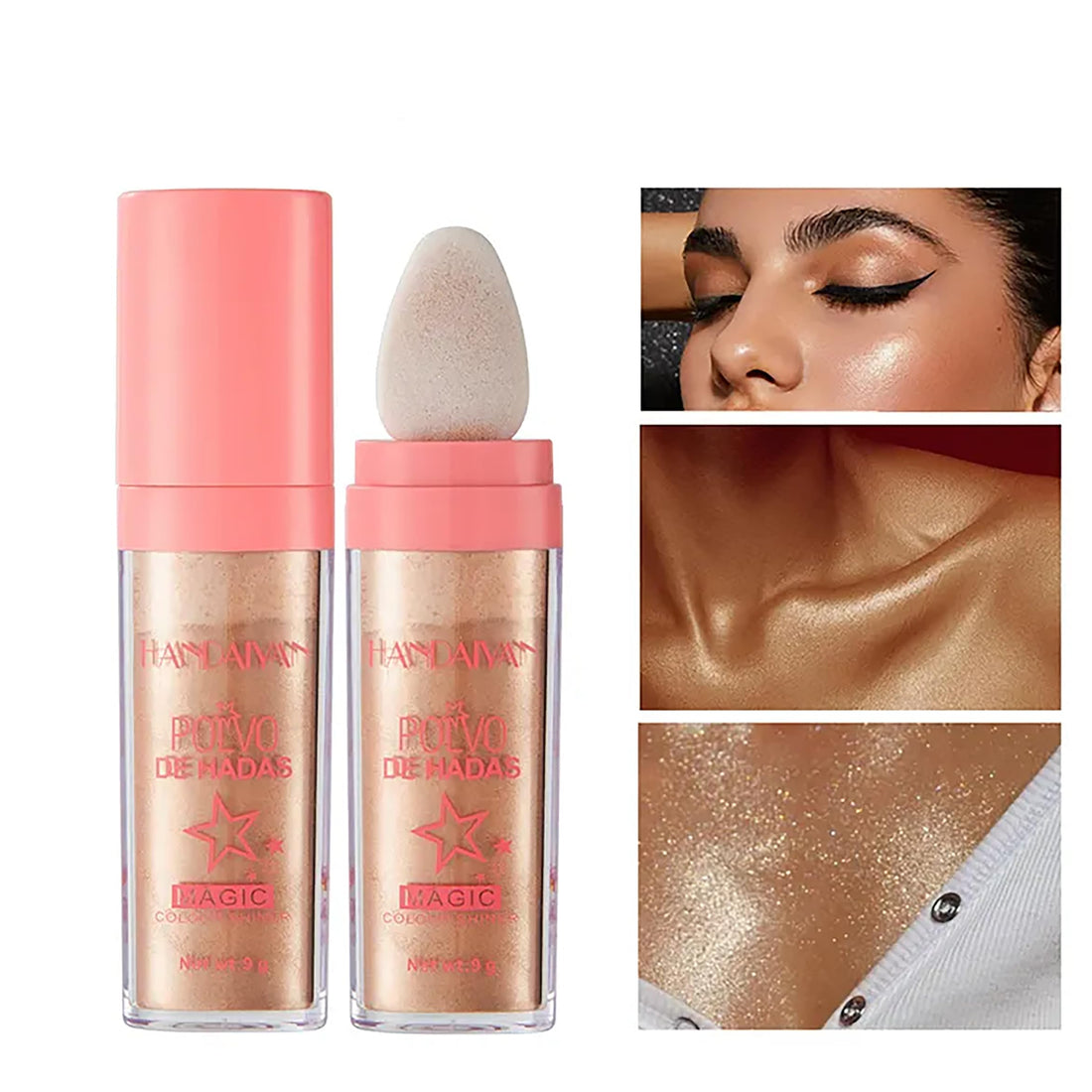3 Color Highlighter Powder Makeup,Brighten Body,Long-Lasting,Glitter,Shimmer, for Face and Eye Pearlescent Highlight Powder Makeup,with Beautiful Shiny Finish (03#Bronze, 1.7 Ounce (Pack of 1))