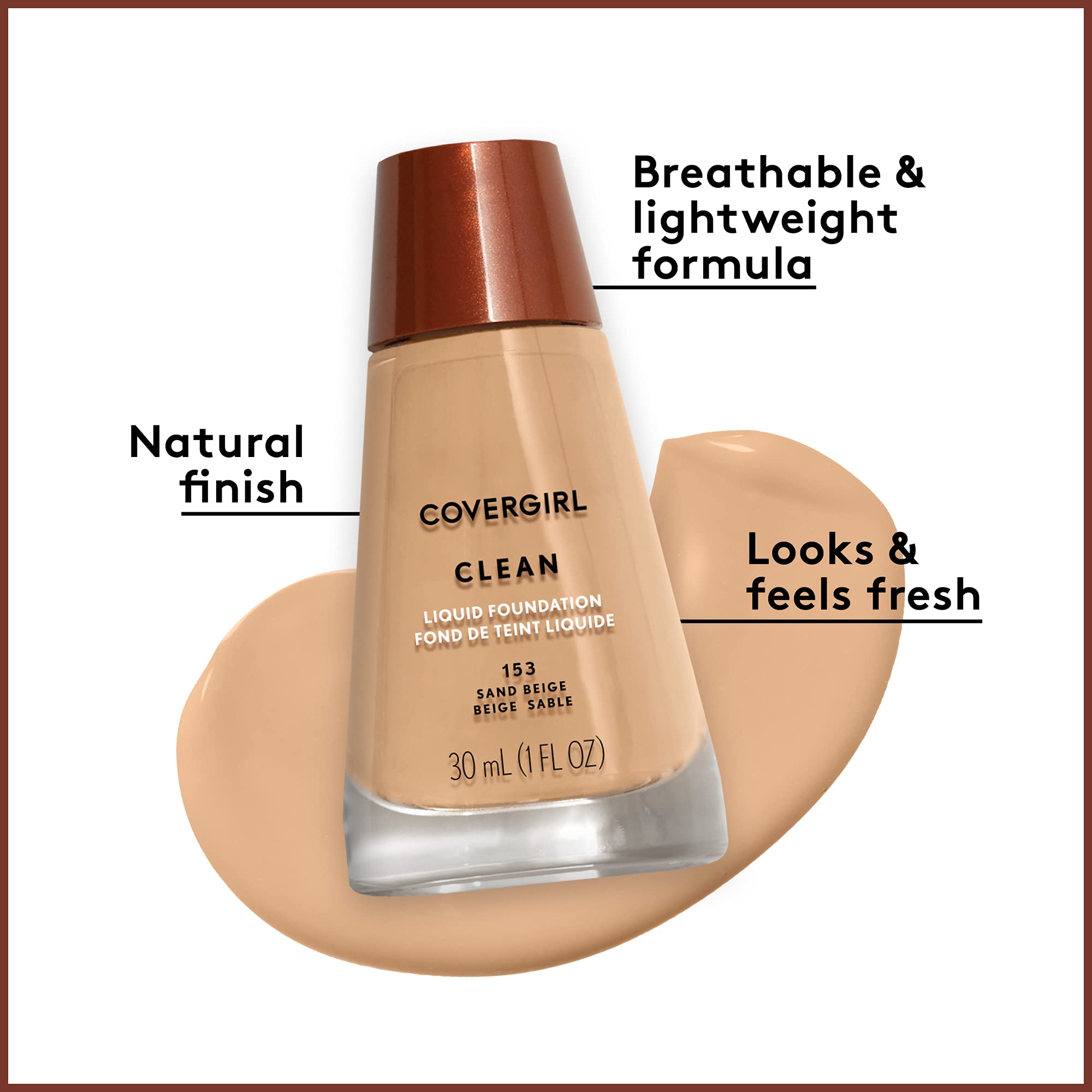 CoverGirl Clean Liquid Makeup, Natural Beige (N) 140, 1.0-Ounce Bottles (Pack of 2)