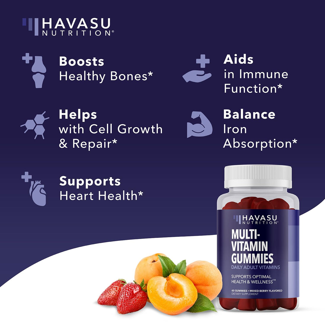 Multivitamin Gummies for Adults - Daily Gummy with Vitamin C, D, and Zinc for Men and Women - 60 Count - GLP-1 Nutritional Support for Optimal Health and Wellness - 1 Month Supply, Mixed Berry Flavor