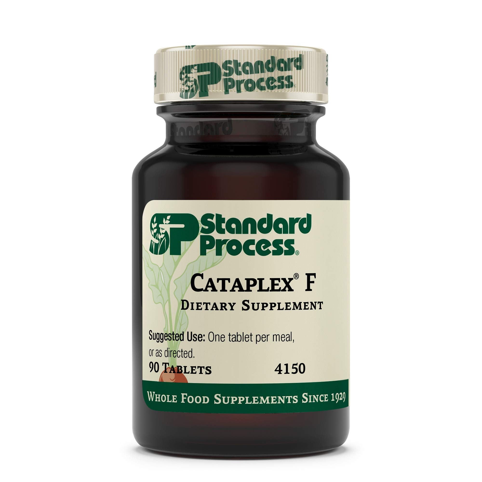 Standard Process Inc. Cataplex F - Whole Food Supplement, Thyroid Support, Metabolism, Skin Health, and Hair Health with Vitamin B6, Iodine, Flaxseed Oil - 90 Tablets