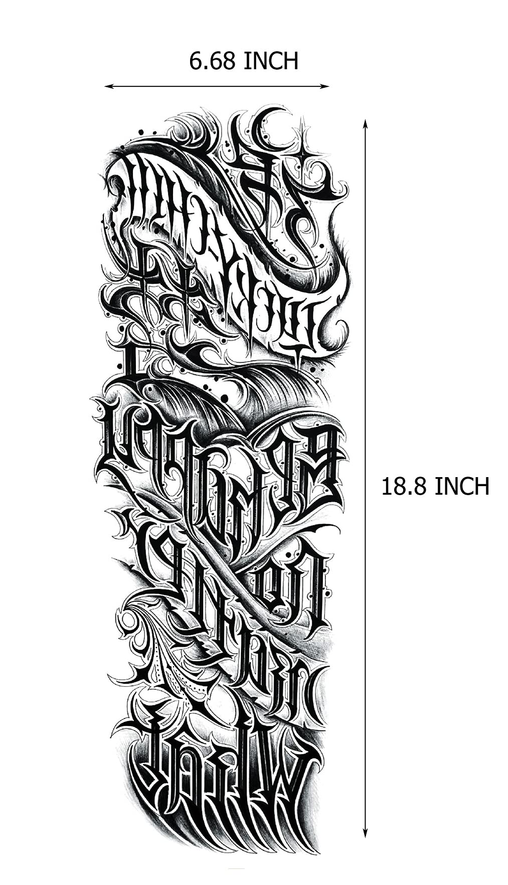 Kotbs 6 Sheets Large Tribal Totem Temporary Tattoo Sleeves for Men, Waterproof Black Totem Realistic Full Temporary Tattoos for Women Adults