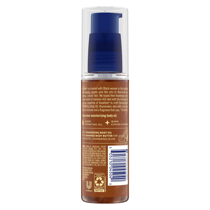 Vaseline Illuminate Me Shimmering Body Oil 3, Travel-Friendly 3-Pack – Glow Up Essentials for Melanin-Rich Skin, 3.3 Oz Ea