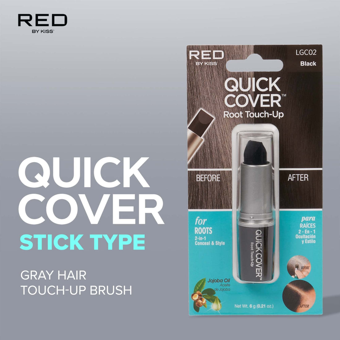 KISS Quick Cover Gray Hair Touch Up Stick (Black)