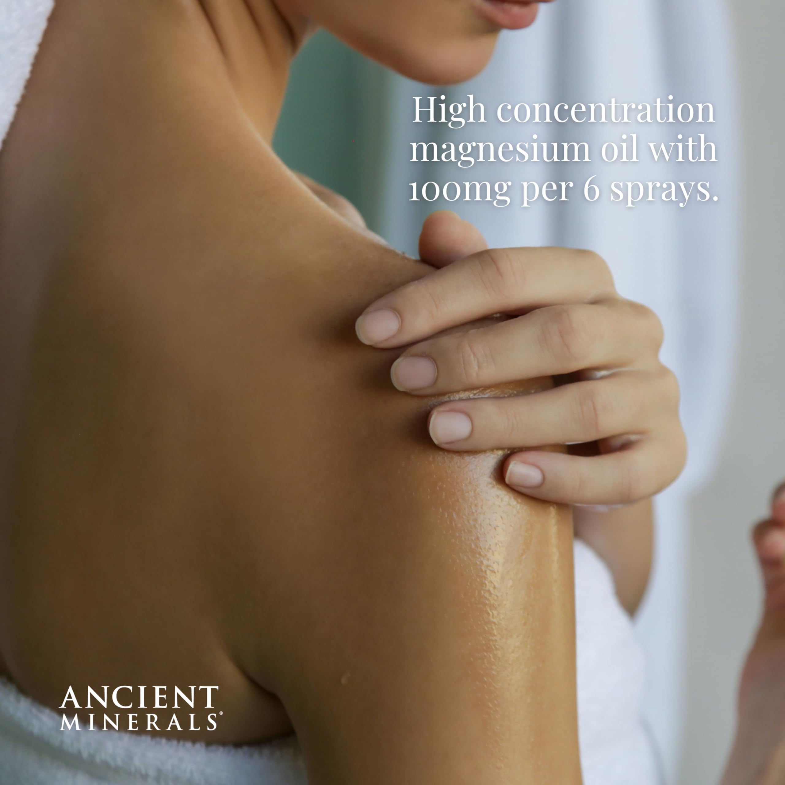 Ancient Minerals Magnesium Oil Spray Bottle of Pure Genuine Zechstein Magnesium Chloride - Topical Magnesium for Skin Application (4fl oz)