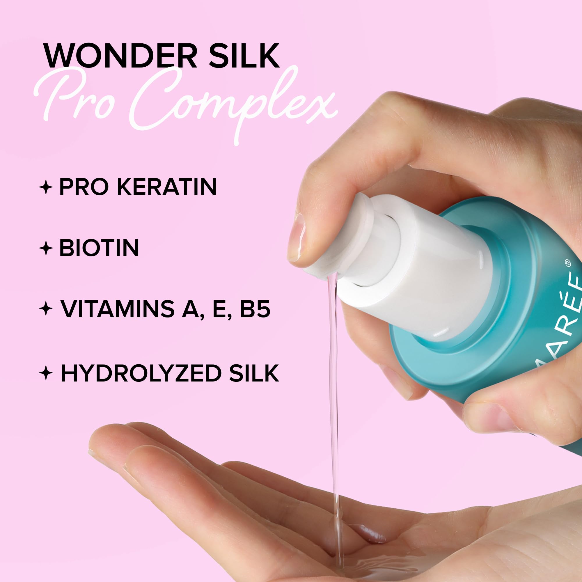 MAREE Hair Oil for Frizzy Hair with Keratin, Biotin & Vitamins - Hair Serum for Frizzy and Damaged Hair - Frizz Control Hair Care Products for Women - Aceites Para el Cabello - Keratin Hair Treatment