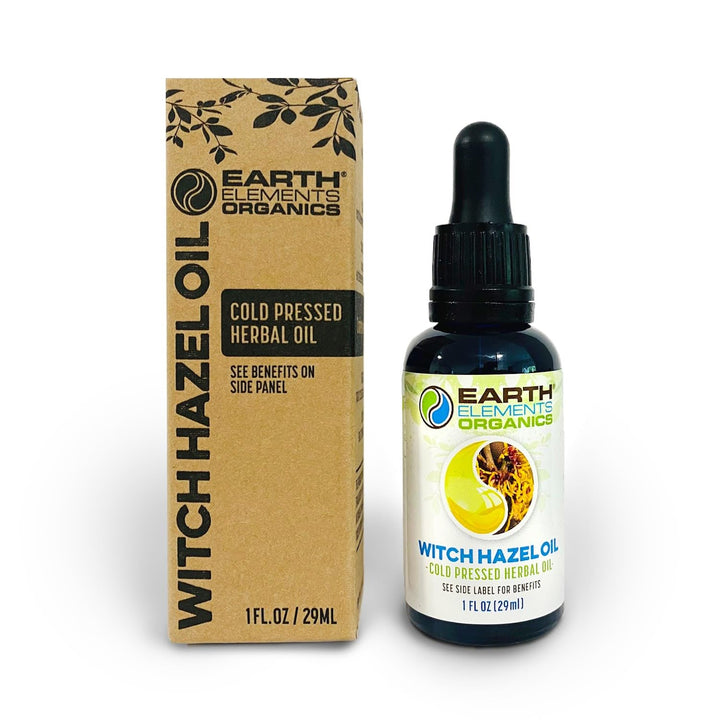 Earth Elements Organics Organic Witch Hazel Oil Raw, Infused, Pressed Astringent, Moisturizer, Hydration 1fl.oz.