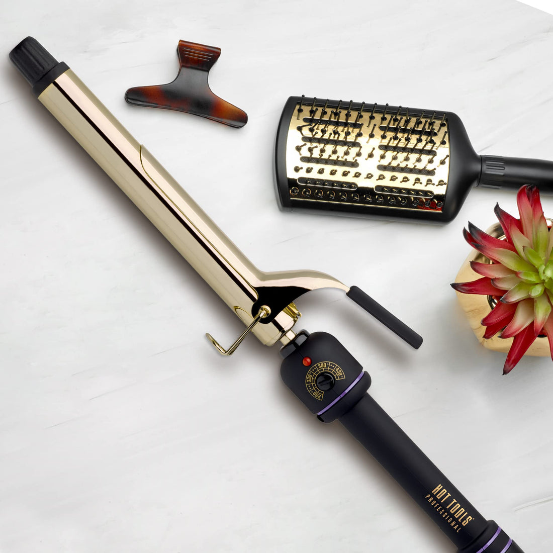 Hot Tools 1 Salon Curling Iron / Wand Extra-long Barrel - 24k Gold, 1.55 Pound