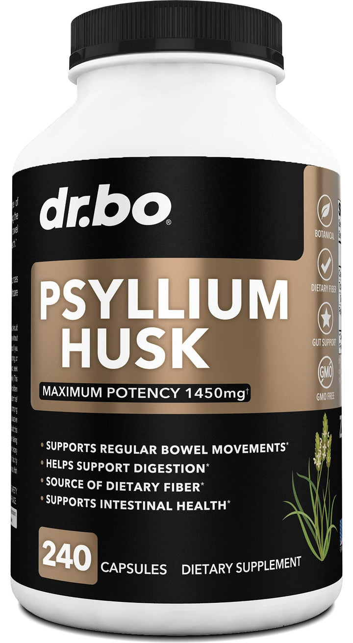Psyllium Husk Capsule Fiber Supplement - Natural Powder Capsules for Constipation Relief for Adults - Nutritional Soluble Fiber Pills & Daily Regularity Support - Bulk Seed Husks Digestion Supplements