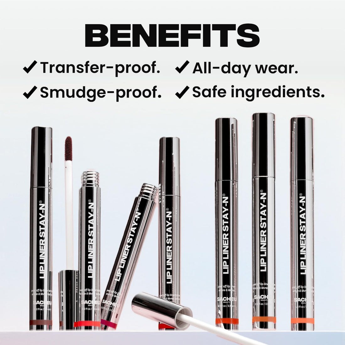 Sacheu Lip Liner STAY-N Peel Off Lip Stain — Long Lasting Matte Lip Tattoo Transfer Proof Lipstain Infused with Hyaluronic Acid & Vitamin E for All Skin Types — Vegan & Cruelty-Free, nOOHde
