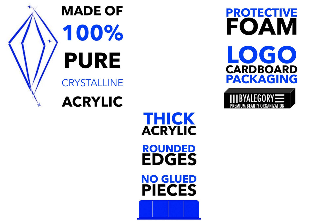 byAlegory Tiered Eyeshadow Makeup Organizer | 16 Space Cosmetic Storage, 4 Tiers (CLEAR)