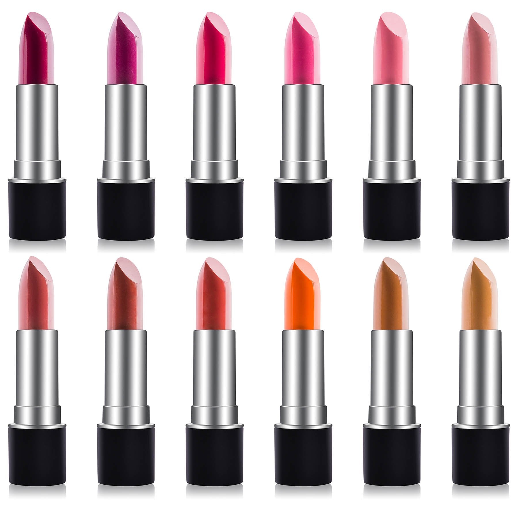 SHANY Slick & Shine Lipstick Set - Set of 12 Famous Colors