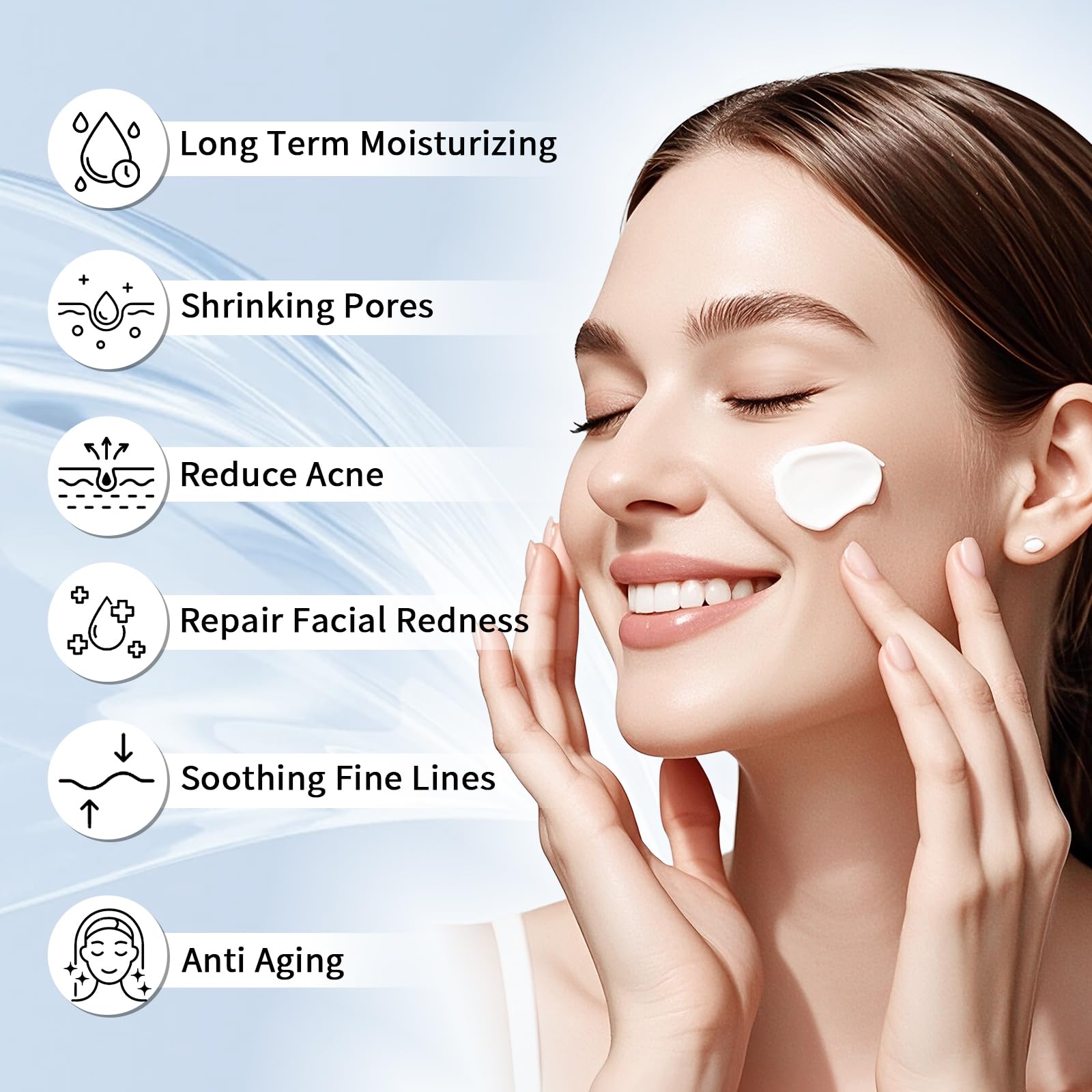 MIZEEYE Hyaluronic Acid Moisturizer For Face, 3.52 oz / 100ML Hyaluronic Acid Cream For Dry & Sensitive Skin, Moisturizing Face Cream For Daily.