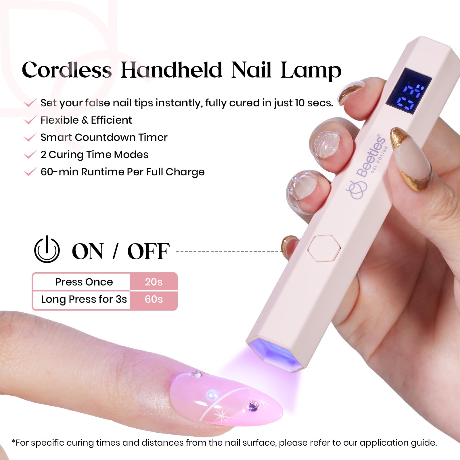 Beetles Gel Nail Kit, 300Pcs Almond Medium Nail Tips with Solid Nail Gel Glue,15 Sizes Soft Clear Nail Tips with Base Coat, Handheld Nail Lamp, Easy Nail Extension Set DIY Manicure Art Gift for Girls