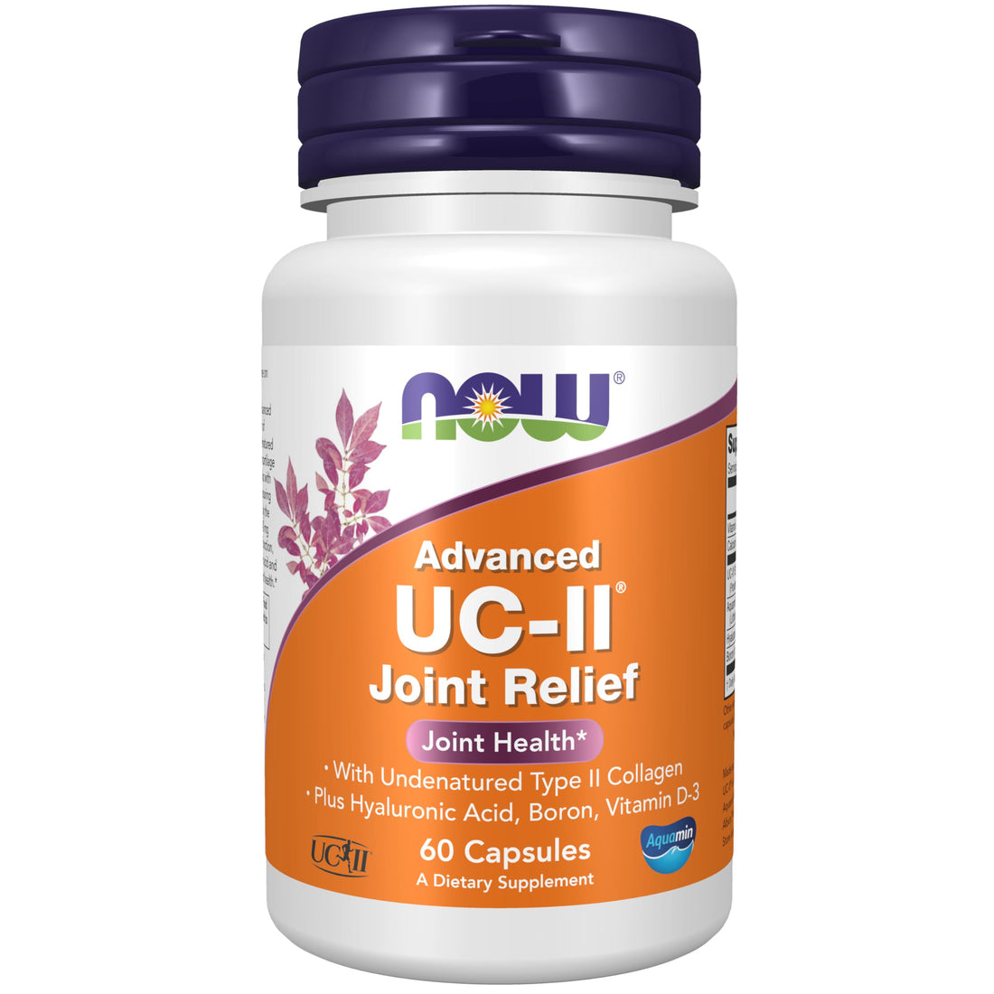 NOW Foods Supplements, UC-II Advanced Joint Relief with Undenatured Type II Collagen, plus Hyaluronic Acid, Boron, Vitamin D-3, 60 Veg Capsules