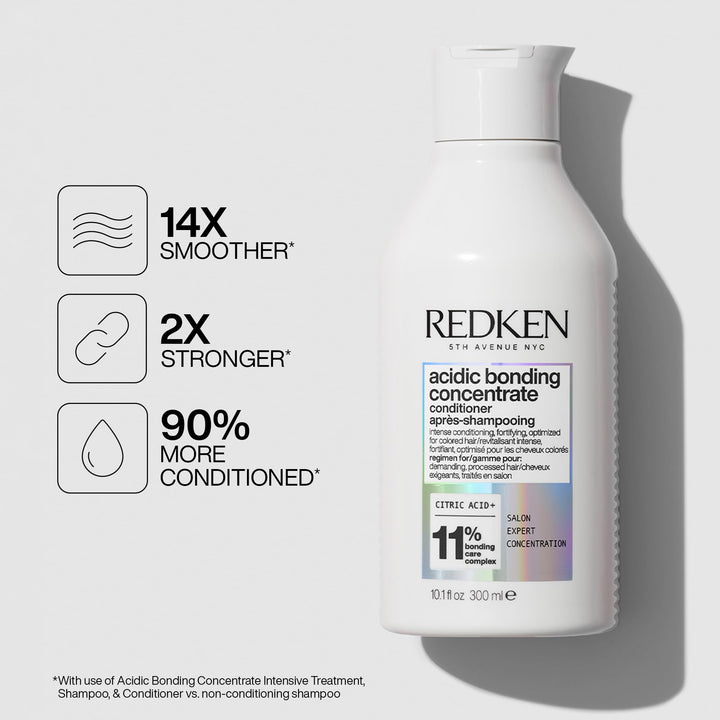 Redken Bonding Conditioner for Damaged Hair Repair | Acidic Bonding Concentrate | For All Hair Types | 10.1 Fl Ounce