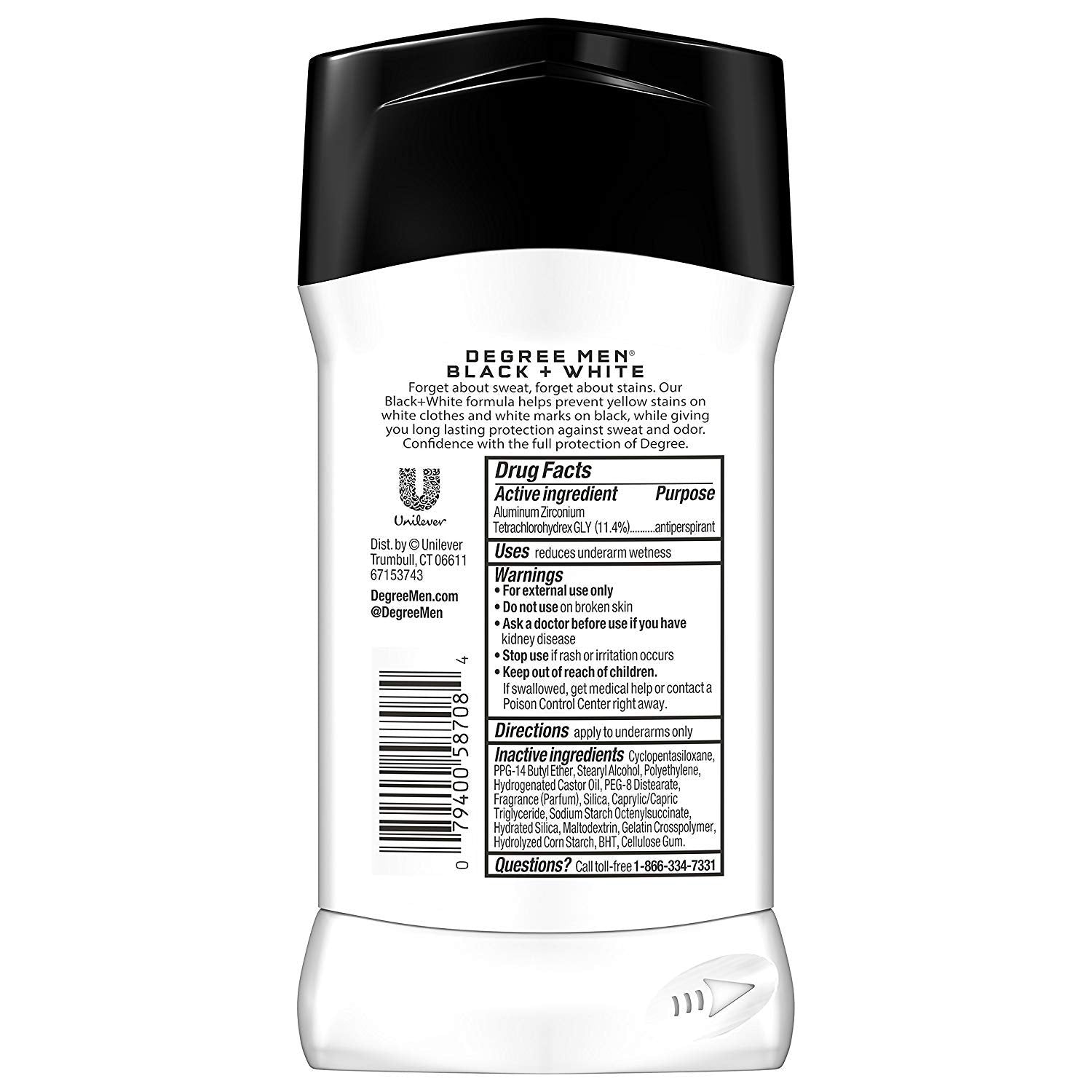 2.7 oz, (Pack of 12) , Black + White : Degree Men UltraClear Antiperspirant Deodorant, Black + White 2.7 oz (Pack of 12)