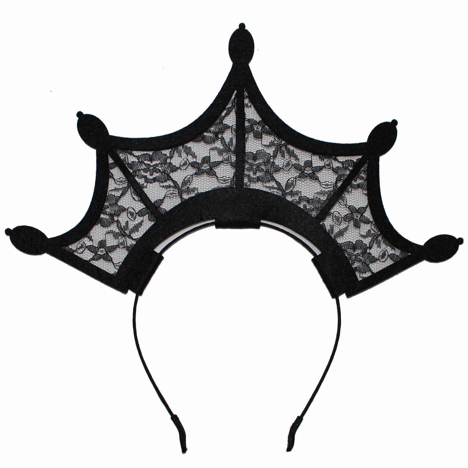 Scala Halloween Fashion Queen Black Lace Headbands Girl Large Tiara Crown Hairbands Headands Woman Cosplay Party Hair Accessories (Black) by Bodermincer