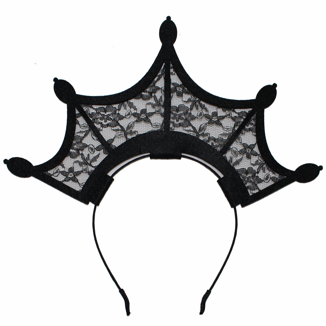 Scala Halloween Fashion Queen Black Lace Headbands Girl Large Tiara Crown Hairbands Headands Woman Cosplay Party Hair Accessories (Black) by Bodermincer