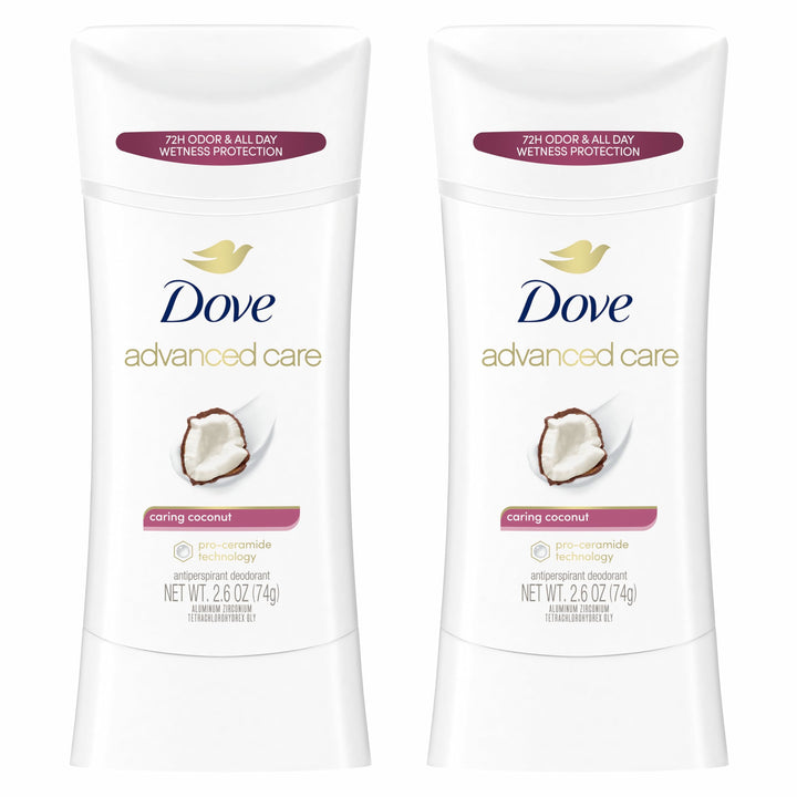 Dove Advanced Care Antiperspirant Deodorant, Caring Coconut 2.6 Ounce, 2 Pack