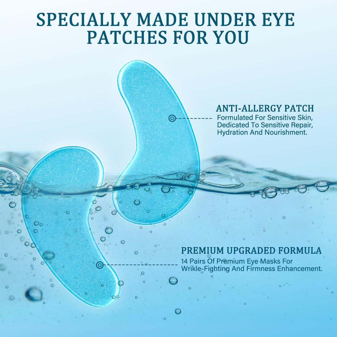 YOYORY Under Eye Patches Masks - for Dark Circles,Puffy Eyes, Wrinkles, Eye Bags,Fine Lines,Treatment with Hyaluronic Acid and Collagen, Hydrating and Moisturizing (30 Pcs)
