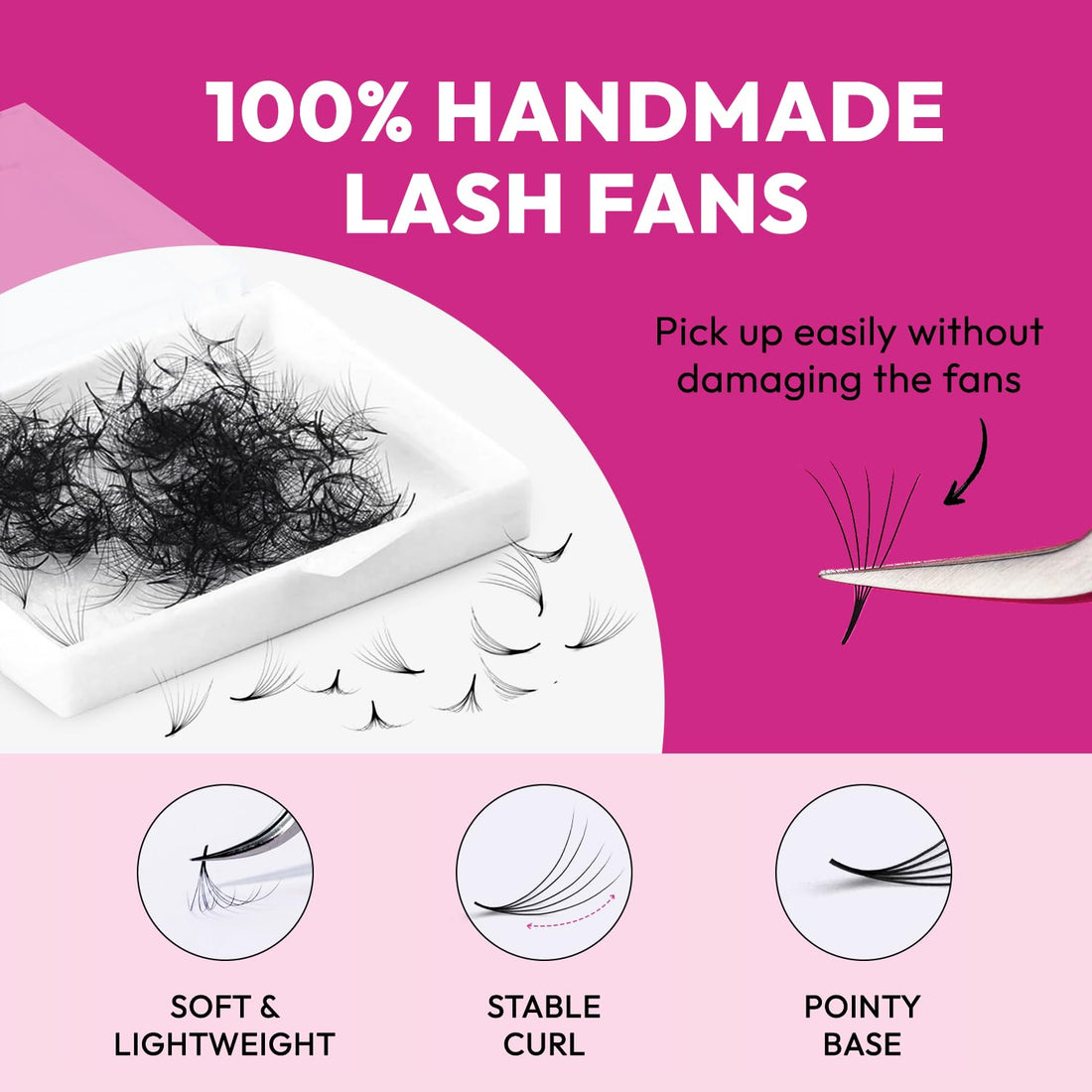 Premade Lash Fans 16D 0.03 Size 15 Premade Fans Eyelash Extensions Curl D Volume Lashes Fan For Eyelash Extension by EYESY LASH (Promade fans)