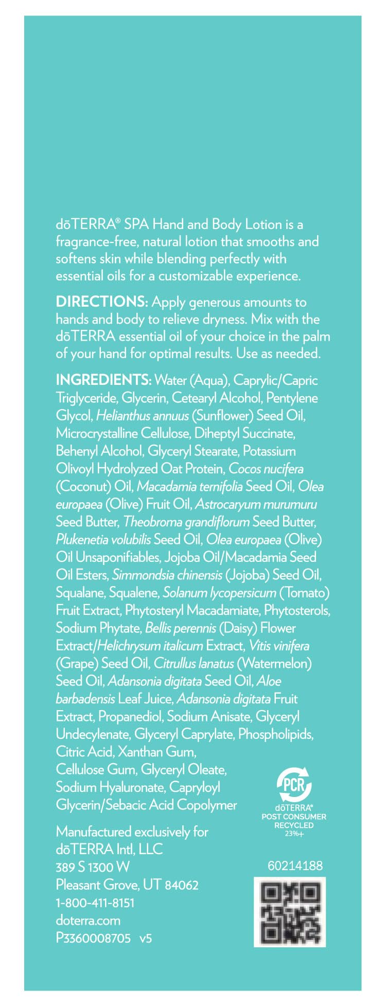 doTERRA SPA Hand & Body Lotion - 6.7 fl oz