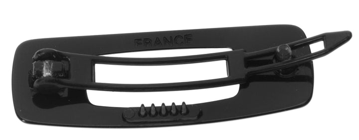 France Luxe Mini Cutout Rectangle on Plastic Tige Boule Barrette - Black