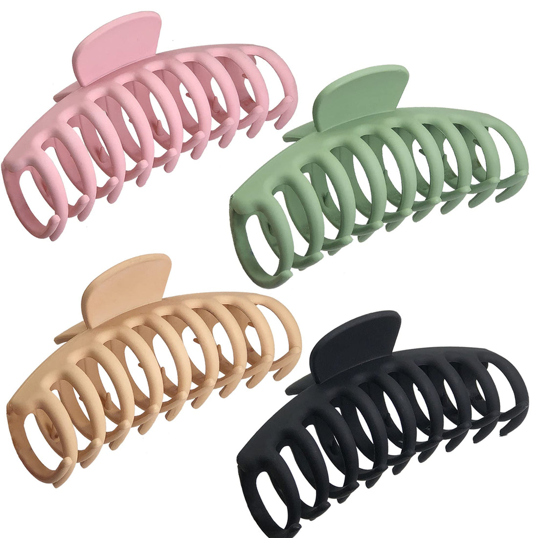 OWIIZI Large Hair Claw Clips for women, 4.3 Matte Big Hair Clips Non-Slip Ponytail Barrette Strong Hold Claw Clips for girls Long Thick Hair (4packs)
