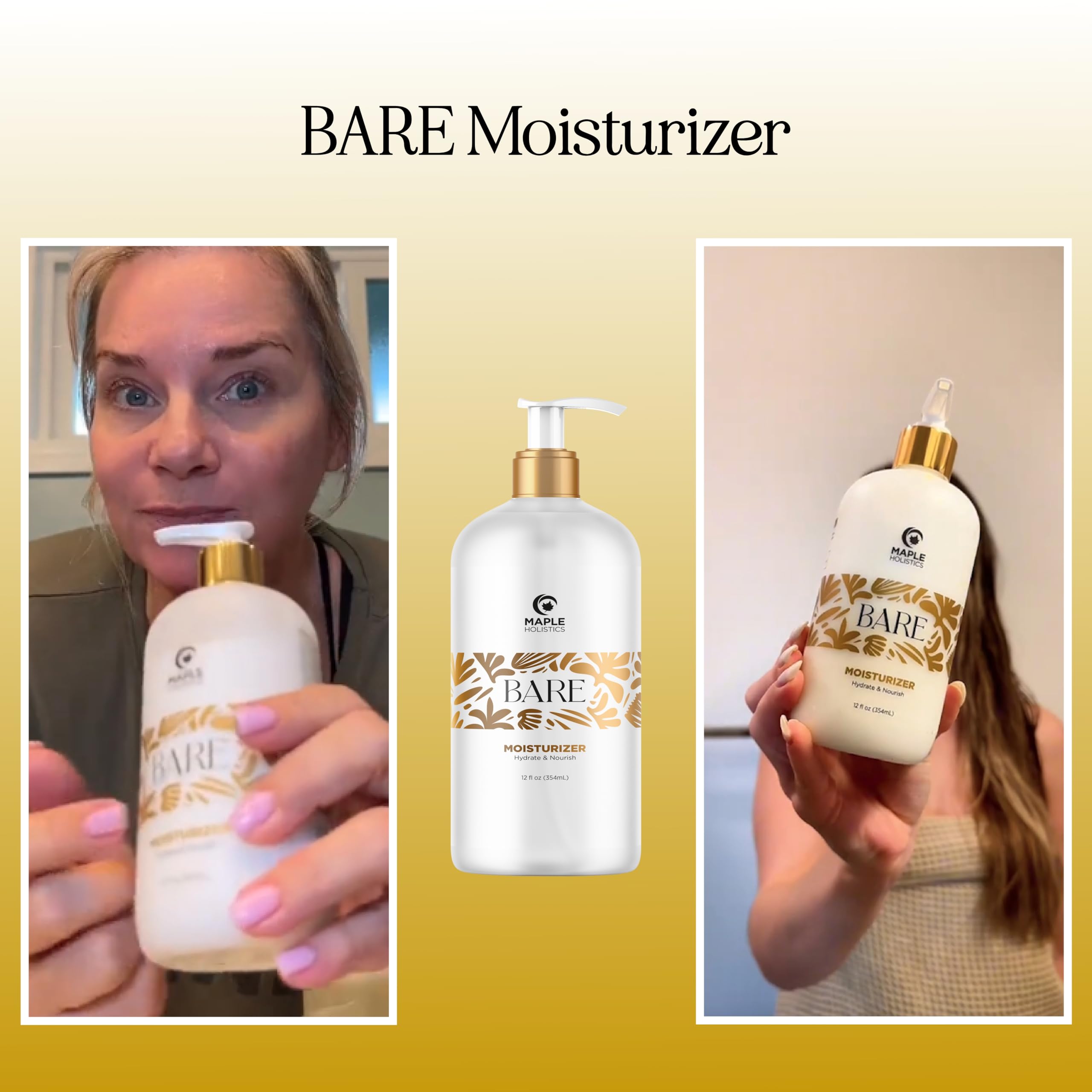 Bare After Shave Lotion for Women - Deep Hydration Wet Skin Moisturizer in Shower Lotion for Silky Smooth Skin with Shea Butter Jojoba Oil & Aloe Vera - In Shower Body Lotion Aftershave for Women