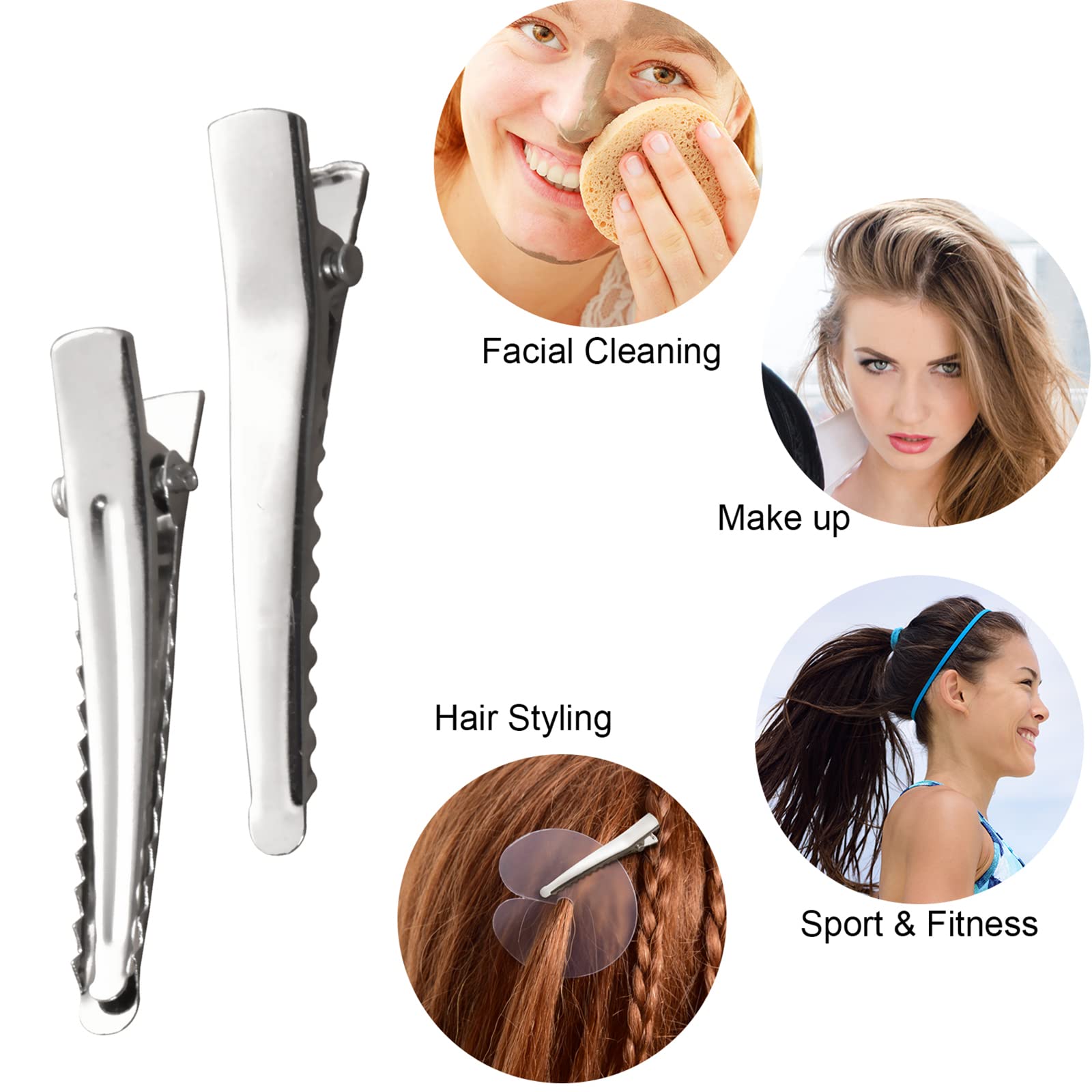 Hicarer 150 Pieces Heat Shield Spacers, 6 Pieces Hair Clips, Single Hole, Clear Fusion Glue Protector for Hair Extension Using