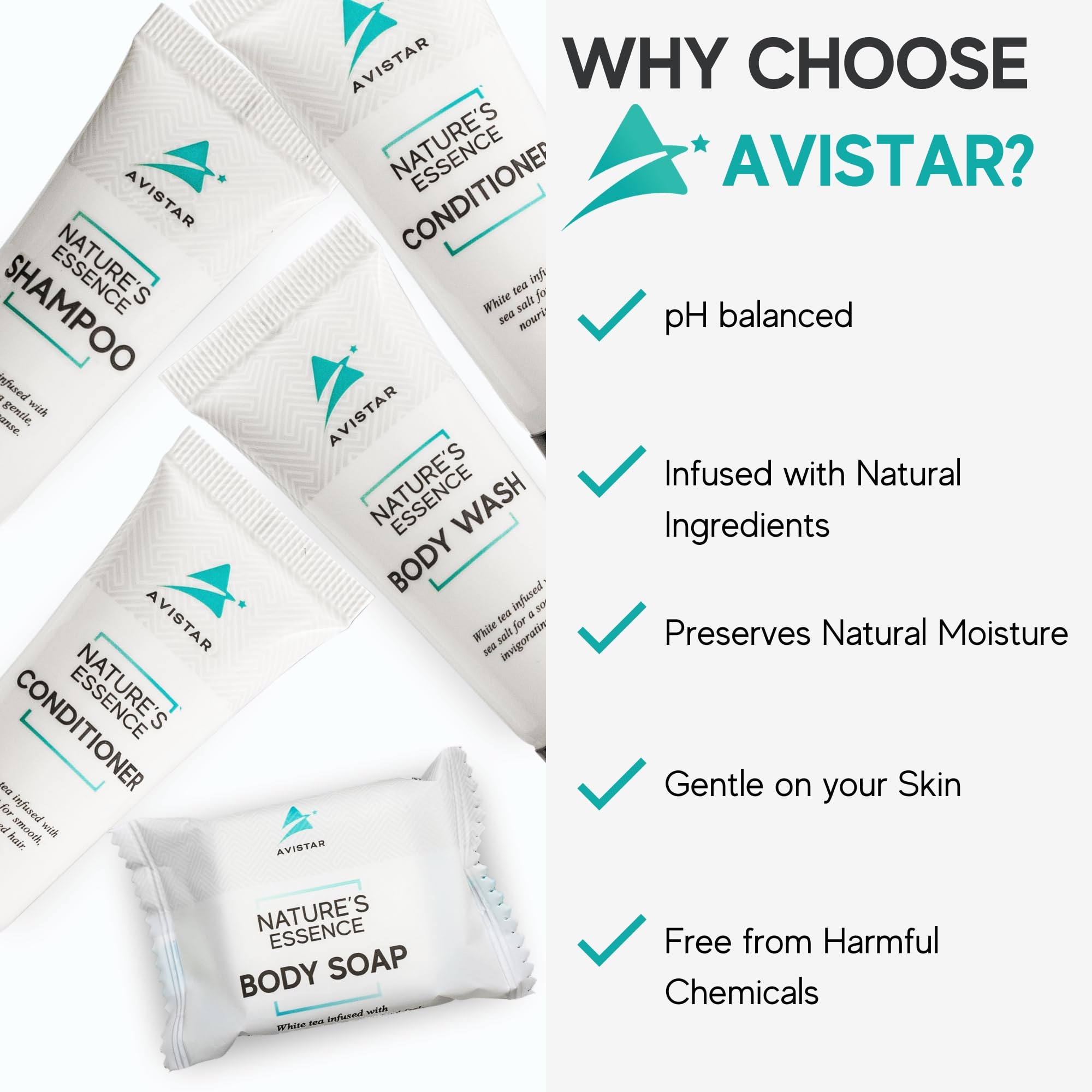 5 Piece Hotel Soap & Bulk Toiletries - Airbnb Essentials for Hosts & Guests - Hotel Shampoo & Conditioner Supplies for Guest, Hotel Toiletries Bulk Set, Mini Bulk Travel Sixe Toiletires, Air BnB