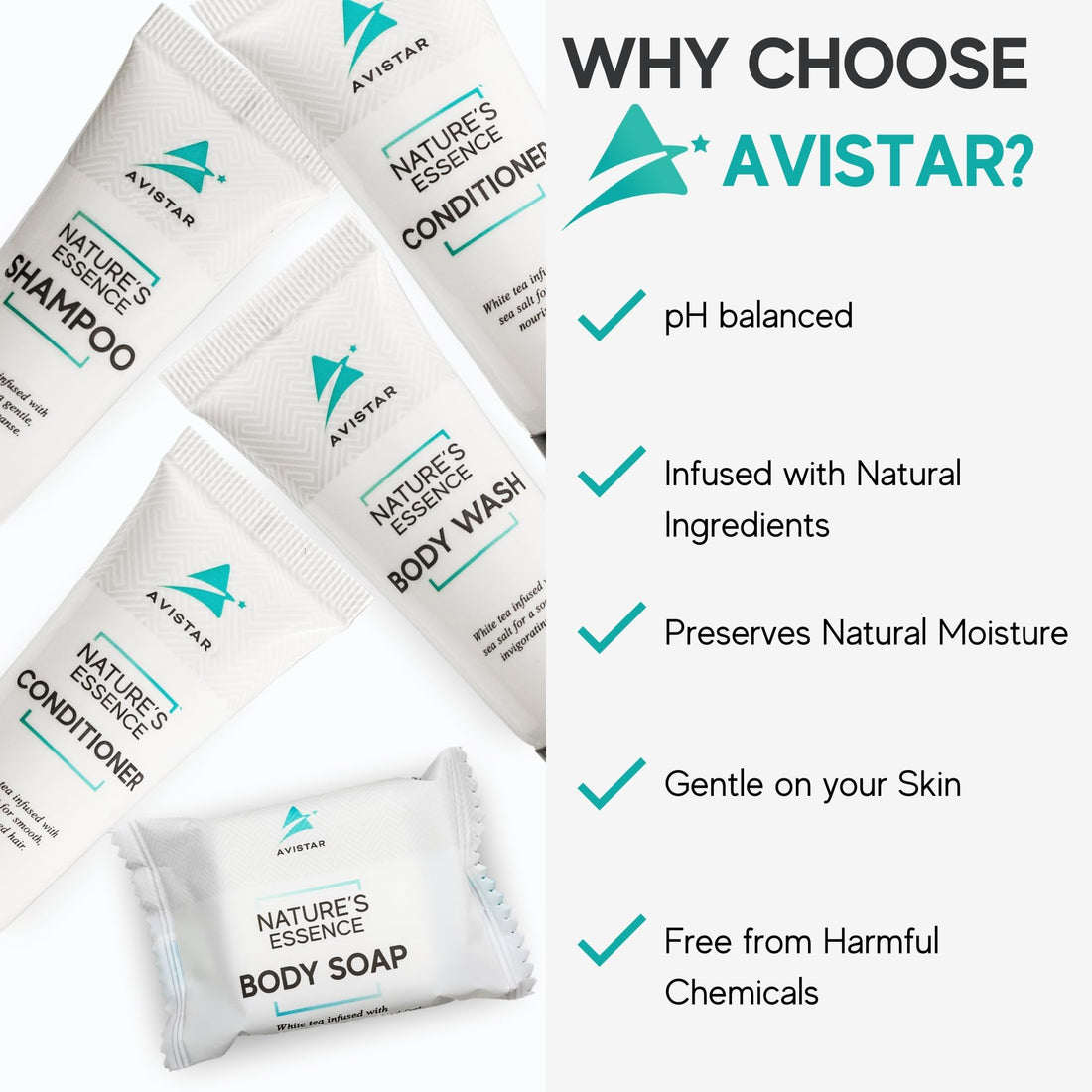 5 Piece Hotel Soap & Bulk Toiletries - Airbnb Essentials for Hosts & Guests - Hotel Shampoo & Conditioner Supplies for Guest, Hotel Toiletries Bulk Set, Mini Bulk Travel Sixe Toiletires, Air BnB