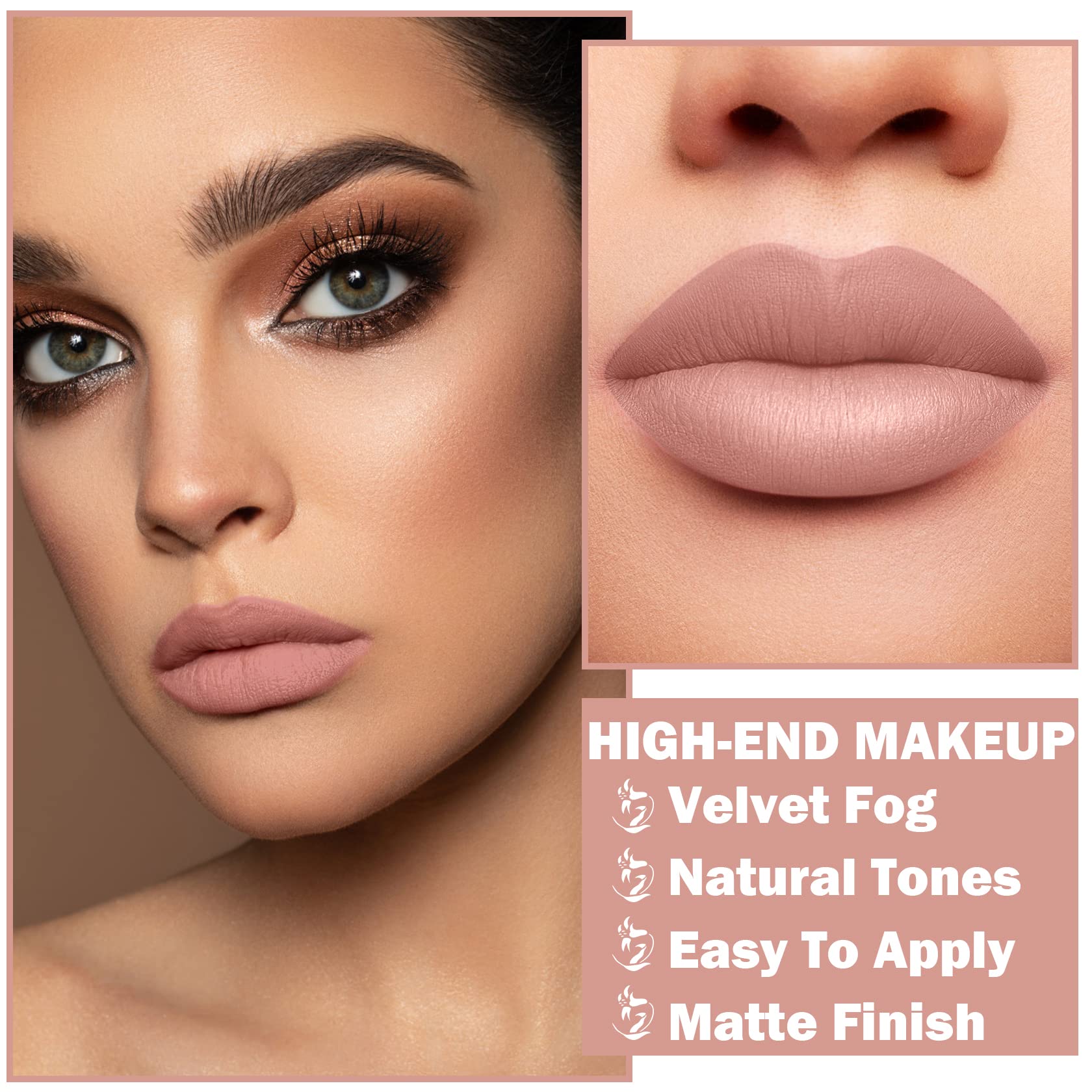 XINGXYUEL Matte Nude Lipstick Silky Velvet Lip Gloss Nude Lip Stain Paper Tube Lipsticks Non-Stick Cup, Waterproof Long Lasting Matte Lipstick for Women Daily Professional Lip Makeup-02 Nude