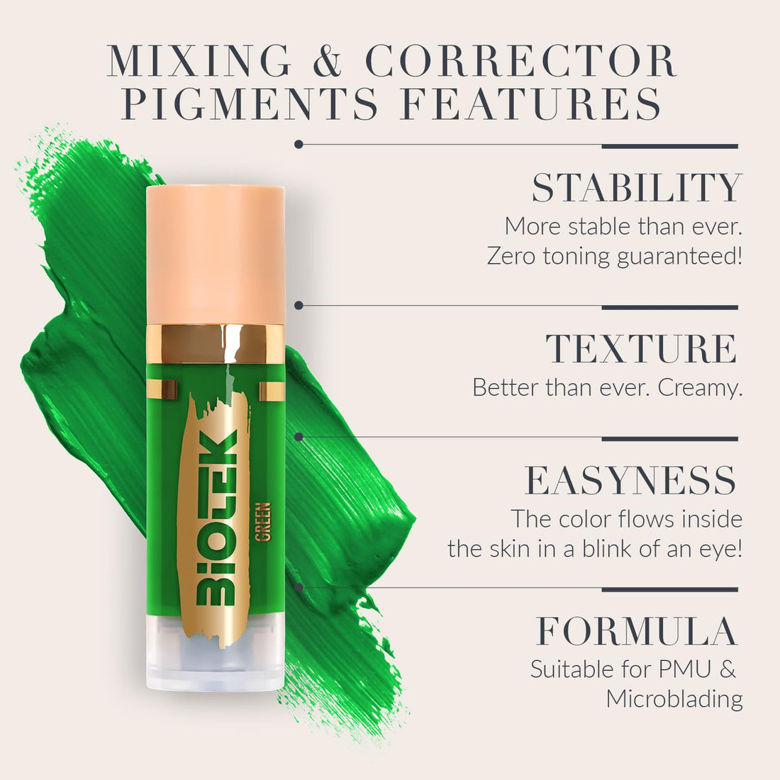 Mixing Corrector Pigment for Permanent Makeup - Made in Italy - Green 0,61 fl.oz.