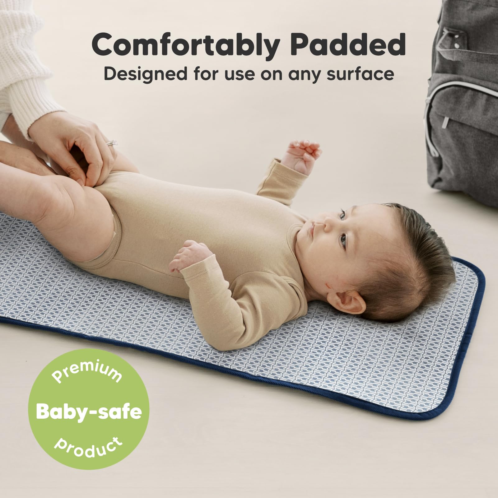 Portable Diaper Changing Pad - Waterproof Foldable Baby Changing Mat - Travel Diaper Change Mat - Lightweight Changing Pads for Baby - Baby Changer - Machine Washable (Navy Blue)