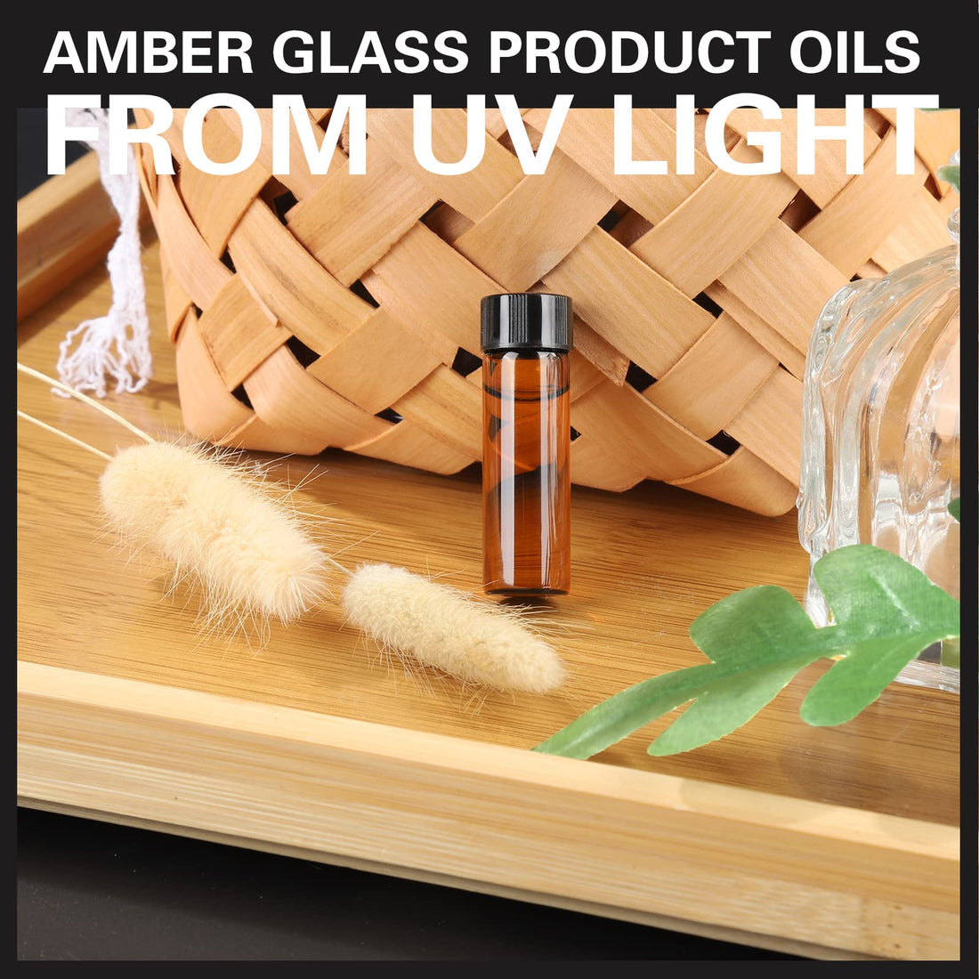 Teenitor 100pcs Essential Oil Bottles, 5ml Essential Oil Bottles Empty Glass Anointing Oil Bottles, Small 5ml Oil Vial, Sample Bottles for Essential Oil