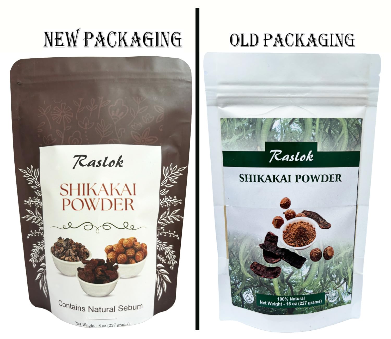 Raslok Shikakai Powder | Natural Hair Cleanser & Conditioner | 100% Pure Acacia concinna Fruit Pods Powder (3.52 oz)