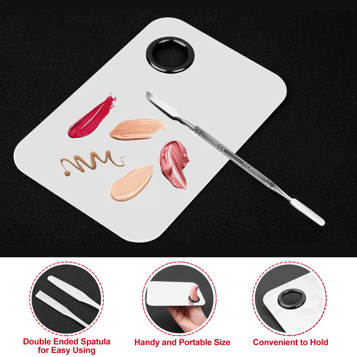 Makeup Palette Cosmetic Palette with Spatula Tool and 100 PCS Makeup Applicators Kit Include Mascara Wands, Lipstick Applicators, Fine Eyeliner Brush
