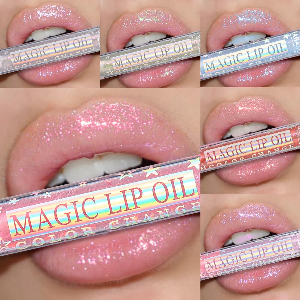 Petansy Shimmery Glitter Lip Gloss 6 Colors Liquid Lipstick Set Plumping Lip Oil | Syrupy gloss | Long Lasting | Moisturizing| High Shine | Lip Glow Set (6 Colors/Set)