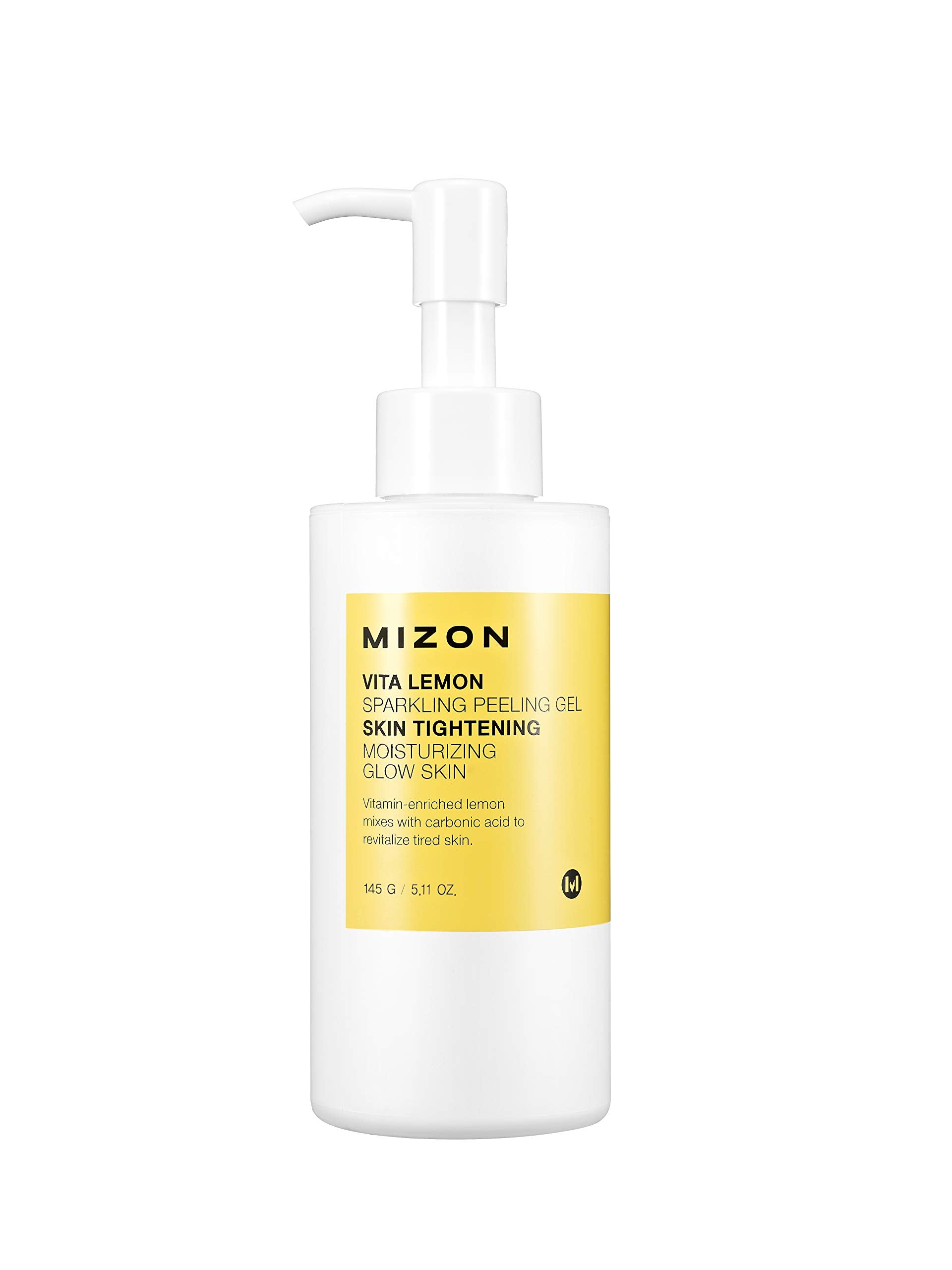MIZON Vita Lemon Peeling Gel, Lemon Peel Oil and Sparkling Water, Skin Tightening, Moisturizing, Skin Vitality, Removes Dead Skin Cells, Exfoliating Gel (150g/ 5.3 Oz)