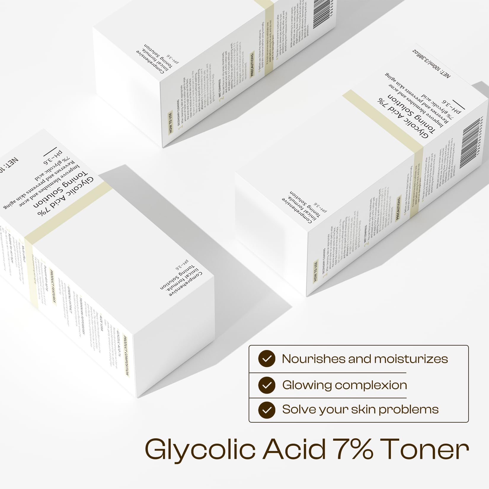 Glycolic Acid 7% Exfoliating Toner: Glycolic Acid Toning Solution Which Soothes and Hydrates The Skin 100ml
