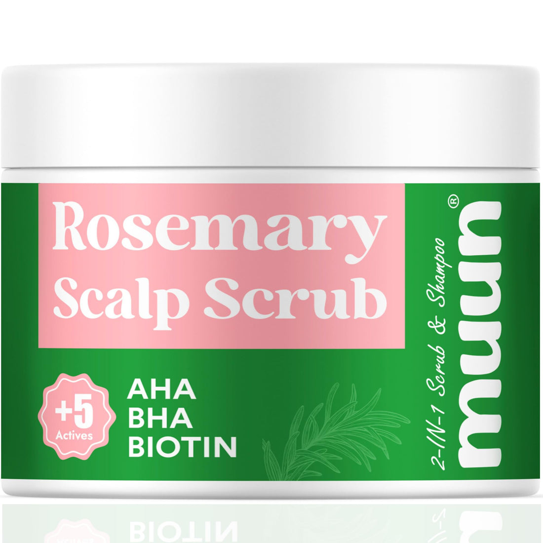 2-IN-1 Scalp Scrub & Shampoo - Rosemary Sea Salt , AHA & BHA Scalp Exfoliator - Hair Scrub Pre Shampoo Anti-Dandruff, Itchy Flaky Relief - Sulfate & Silicon Free, Dry Scalp Treatment & Detox