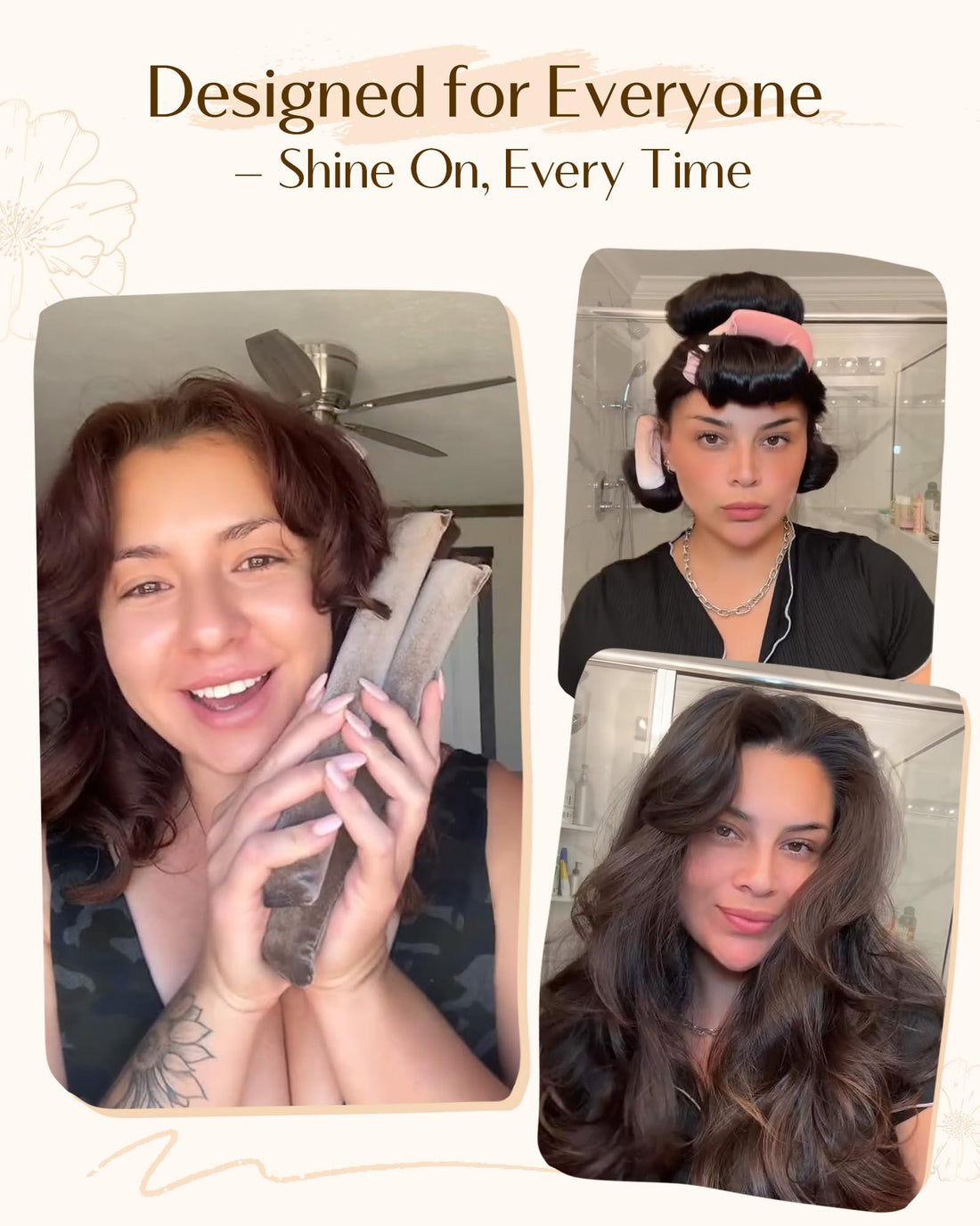 Yanibest Heatless Curling Rods - 4 Pcs Heatless Curls Overnight, No Damage Hair Rollers for Women, Velvet Hair Curlers to Sleep in