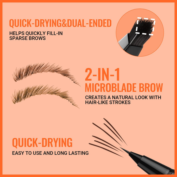 iMethod Eyebrow Pen - Eyebrow Pencil,2-in-1 Eyeliner Dual-Ended Microblading Eyebrow Pencil Long Lasting Waterproof Hair-Like Brow Pencil,with Eyebrow Brush,Eyebrow Pencils for Women,Brown