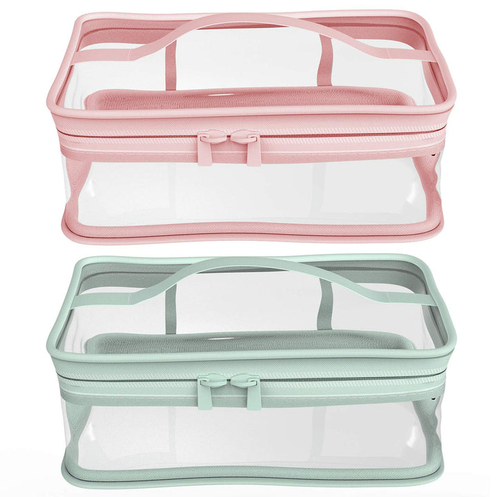 Makeup Bag Zipper Waterproof Portable Travel Storage Pouch 2 Pcs