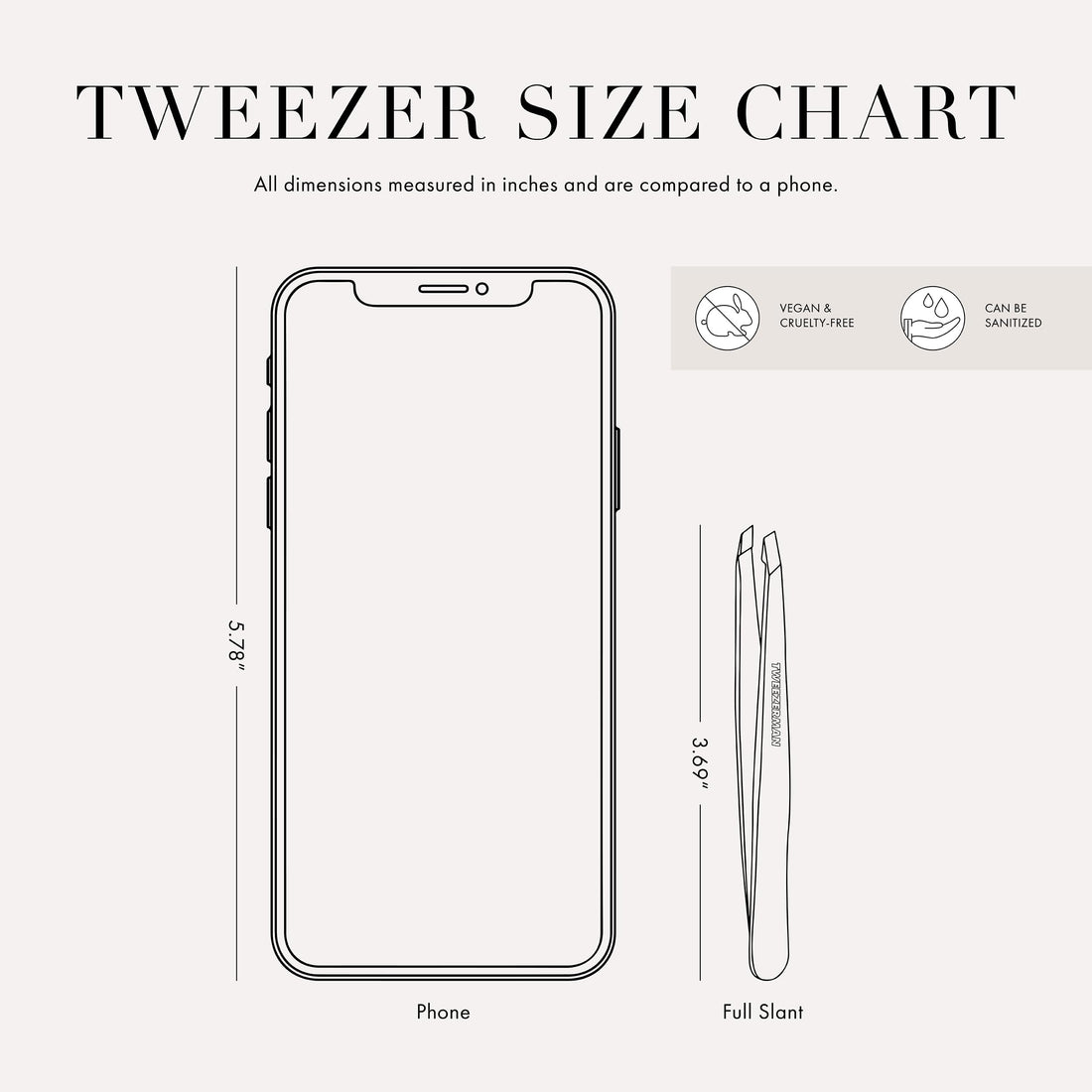 Tweezerman Stainless Steel Slant Tweezer, Black