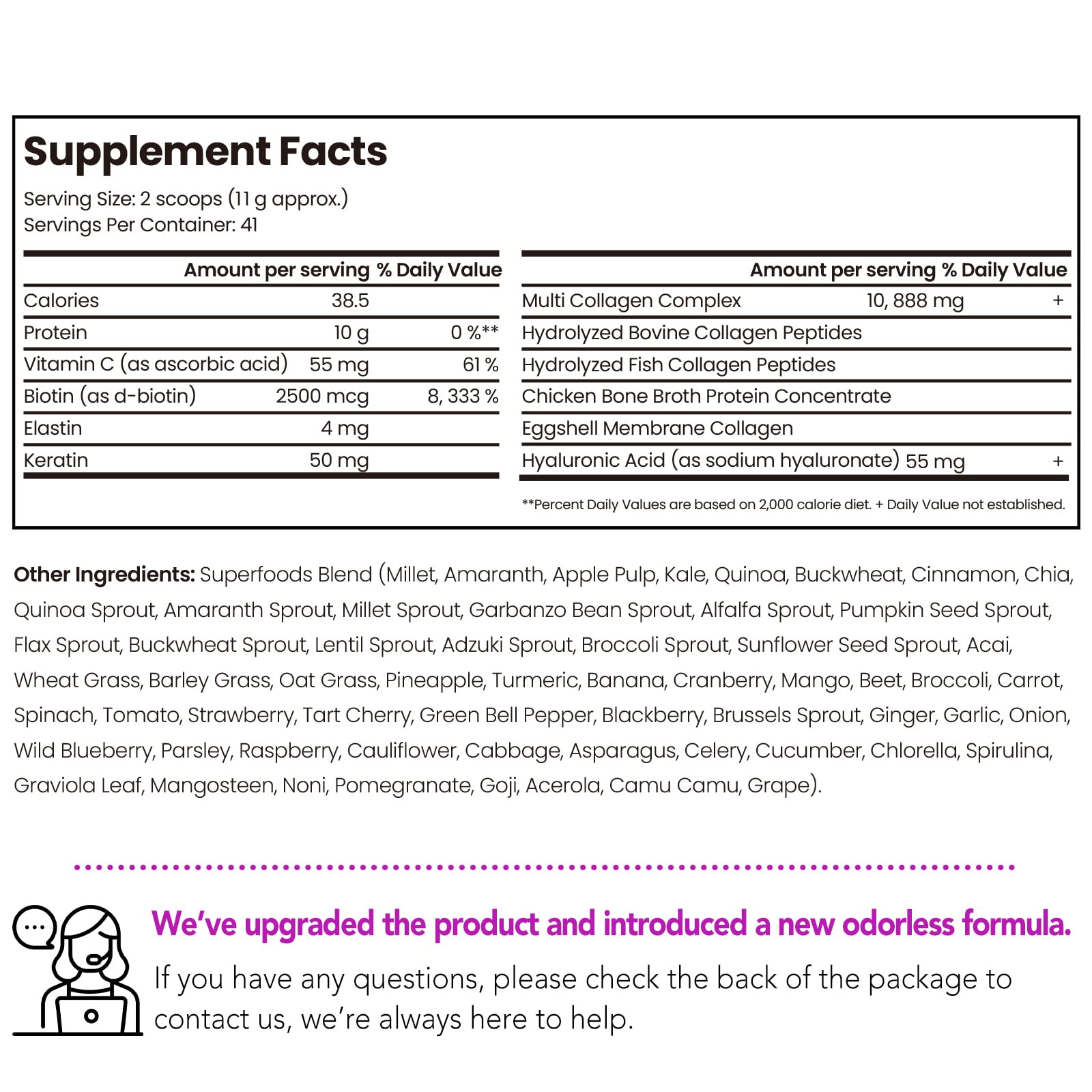 VEV Multi Collagen Peptides Powder, 1 lb – Type I, II, III, V, X, Hydrolyzed Collagen, Biotin, Hyaluronic Acid, Vitamin C, Supports Skin & Joints, Unflavored, Easy to Dissolve (Packaging May Vary)